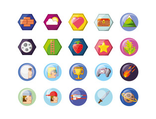 Poster - Isolated videogame icon set vector design