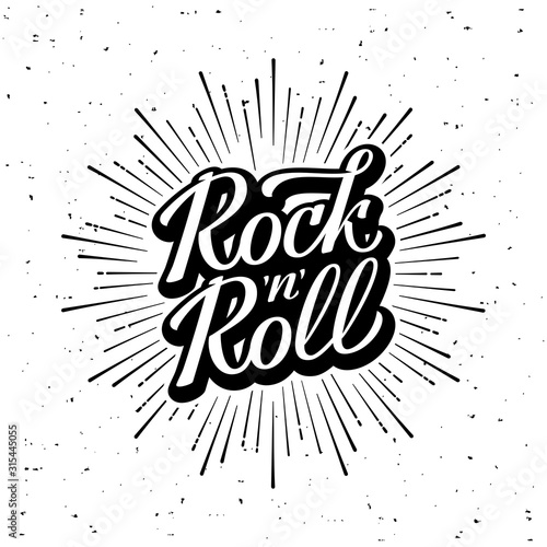 Dekoracja na wymiar  rock-and-roll-napis-bialy-ilustracja-wektorowa