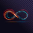 Colorful transparent sign of infinity, Mobius strip of colorful smoke