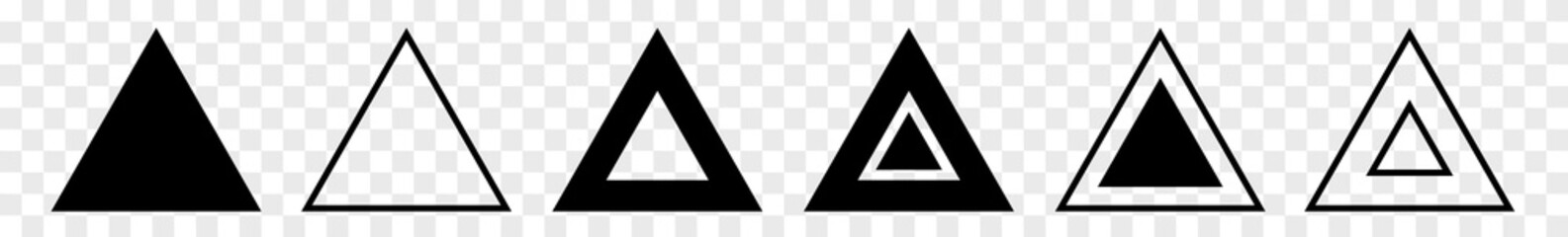 Wall Mural - triangle icon black | label triangles | frame logo | emblem | traffic sign | road symbol | isolated 