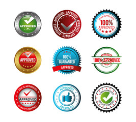 Sticker - set of seal quality icons vector illustration design