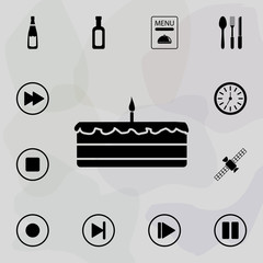 Sticker - cake with a candle icon. web icons universal set for web and mobile