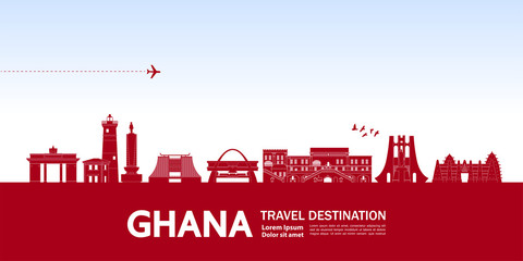 Fototapete - Ghana travel destination grand vector illustration. 