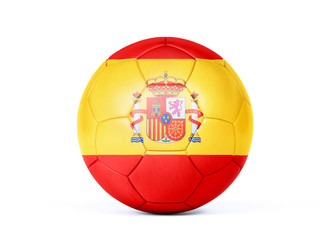 Wall Mural - Football or soccer ball in spanish national colors