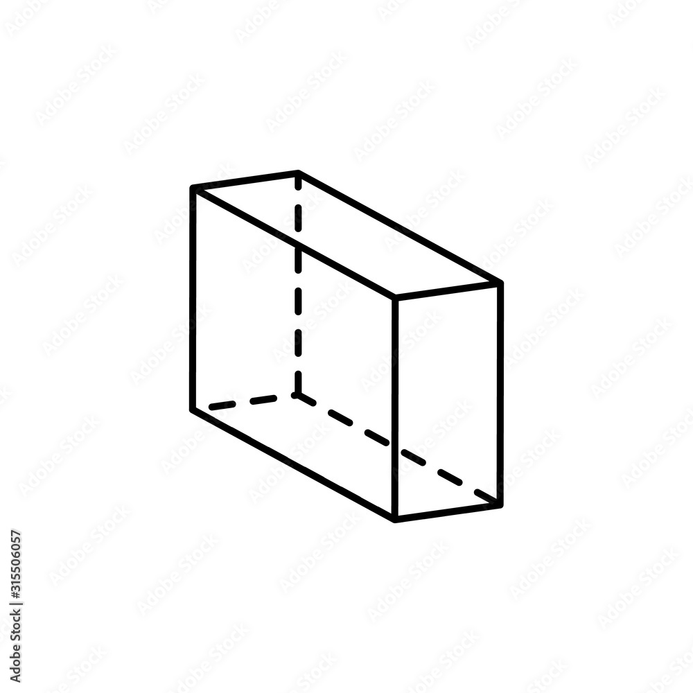 Geometric shapes, cuboid icon. Simple line, outline vector 3d figures icons  for ui and ux, website or mobile application Stock Vector | Adobe Stock, image size:1000x1000