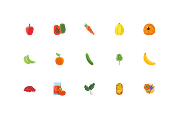 Sticker - Isolated healthy and organic food icon set vector design