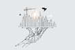 © tuastock - The particles, geometric art, line and dot of city building