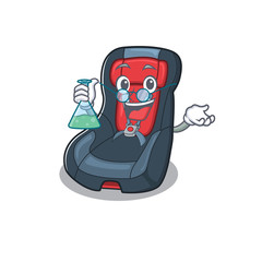 Sticker - Smart Professor baby car seat cartoon character with glass tube