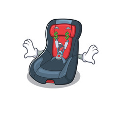 Wall Mural - Happy rich baby car seat with Money eye cartoon character style