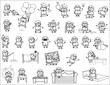 © TheToonCompany - Drawing Art of Cartoon Fat Boy - Set of Concepts Vector illustrations
