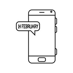 Poster - smartphone with speech bubble on white background