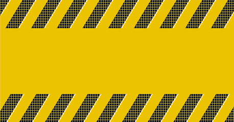 warning sign with black stripes on yellow background.