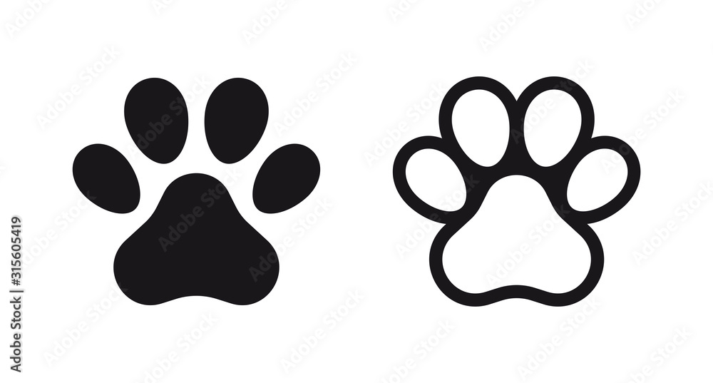 Different animal paw print vector illustrations - obrazy, fototapety, plakaty 