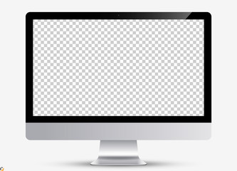Wall Mural - Device screen mockup. Monitor silver color with blank screen for you design. Vector EPS10	
