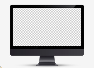 Wall Mural - Device screen mockup. Monitor black color with blank screen for you design. Vector EPS10	