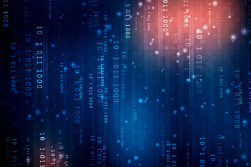 2d illustration abstract digital binary data on computer screen