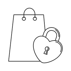 Poster - silhouette of shopping bag with padlock