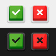 © vectorplus - Check Mark Stickers and Buttons. Red and Green. Vector.