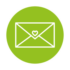 Poster - silhouette of envelope closed on green background