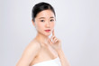 © kitthanes  - Portrait beautiful young asian woman clean fresh bare skin concept. Asian girl beauty face skincare and health wellness, Facial treatment, Perfect skin, Natural make up, on white background