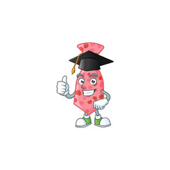 Poster - happy and proud of pink love tie wearing a black Graduation hat