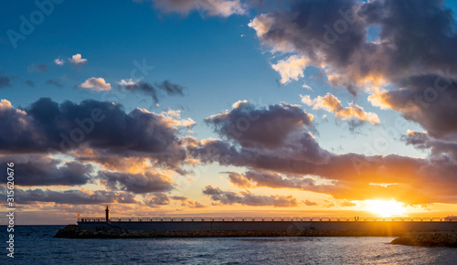 sunset at the port of portixol