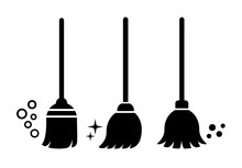 Broom Vector Icons Set