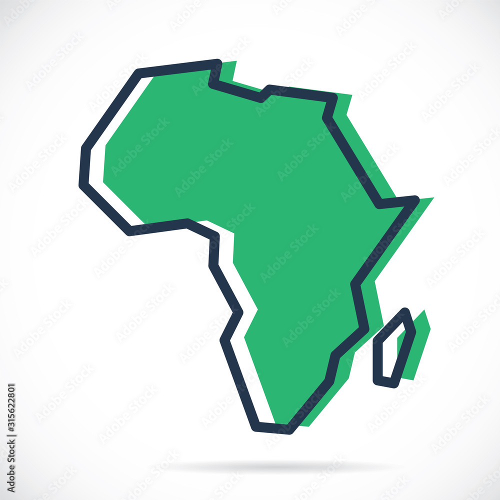 Stylized simple outline map of Africa Stock Vector | Adobe Stock
