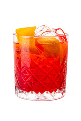 Wall Mural - Negroni cocktail on a white background