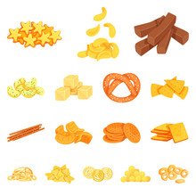 Isolated Object Of Food And Crunchy Icon. Collection Of Food And Flavor Vector Icon For Stock.