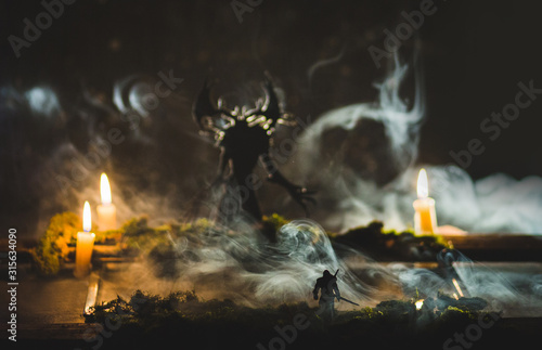 Fotomural The Witcher fights the monster