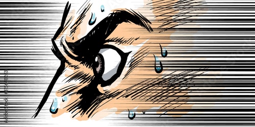  Fototapety Manga   japonski-dramatyczny-kreskowkowy-wyraz-oczu