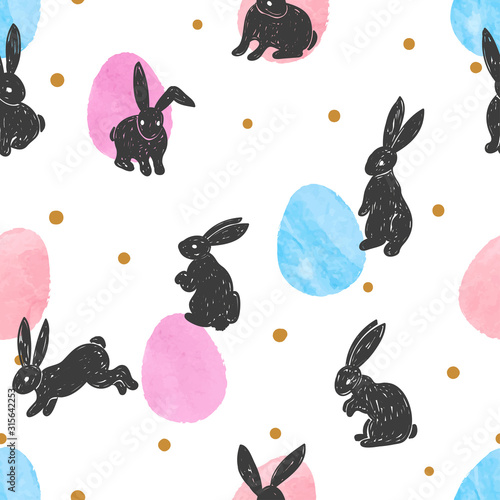 Seamless Easter pattern wit...
