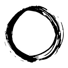 Wall Mural - round frame, grunge textured hand drawn element, vector illustration isolated on white background
