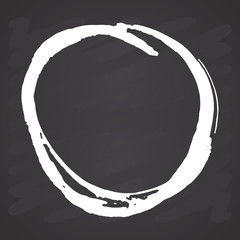 Wall Mural - round frame, grunge textured hand drawn element, vector illustration on chalkboard background