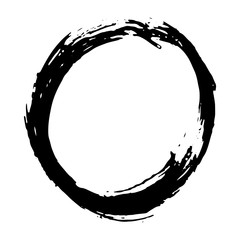 Wall Mural - round frame, grunge textured hand drawn element, vector illustration isolated on white background