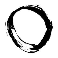 Wall Mural - round frame, grunge textured hand drawn element, vector illustration isolated on white background