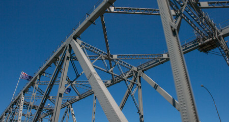 Auckland New Zealand. Bridge construction. Auckland Harbour Bridge