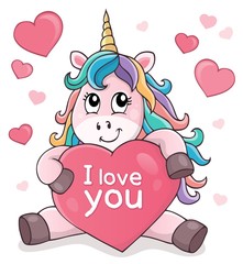 Canvas Print - Valentine unicorn theme image 2