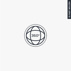 Wall Mural - 360 degrees view, linear style sign for mobile concept and web design