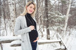 © Louis-Photo - Young happy pregnant woman in snowy forest
