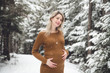 © Louis-Photo - Young happy pregnant woman in snowy forest