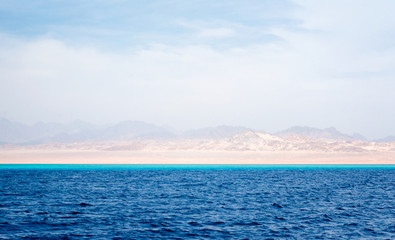 red sea and rocky coast in egypt