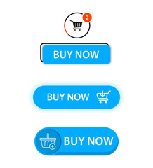 Poster - Set of vector modern trendy flat buttons. Add to Cart. Shop now button for a site. Modern ui buy now for online store, Ecommerce interface elements. Shopping cart
