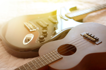 Wall Mural -  Ukulele and Electric guitar macro abstract