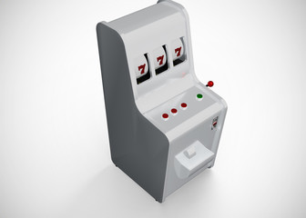 Slot Machine Casino Retro Style 777 One Arm Gambit 3D Render