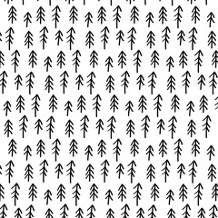 Seamless pattern with trees. Vector illustration