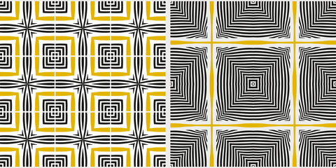 Wall Mural - seamless pattern of two geometric backgrounds vector illustration set