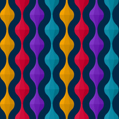 Jewel tone retro seamless pattern design