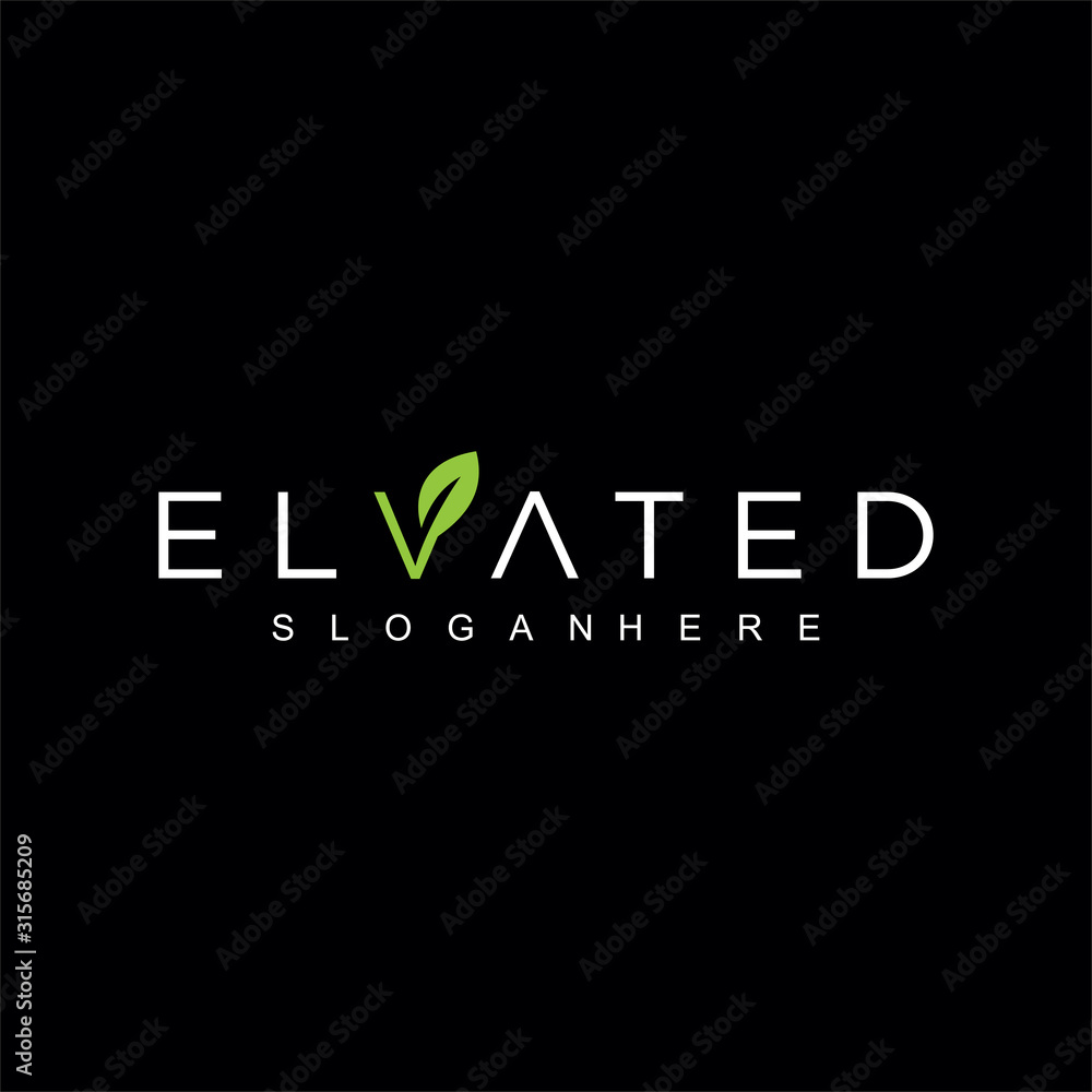 Letter v green leaf logo Design Vector Stock . Leaf nature logo concept ...
